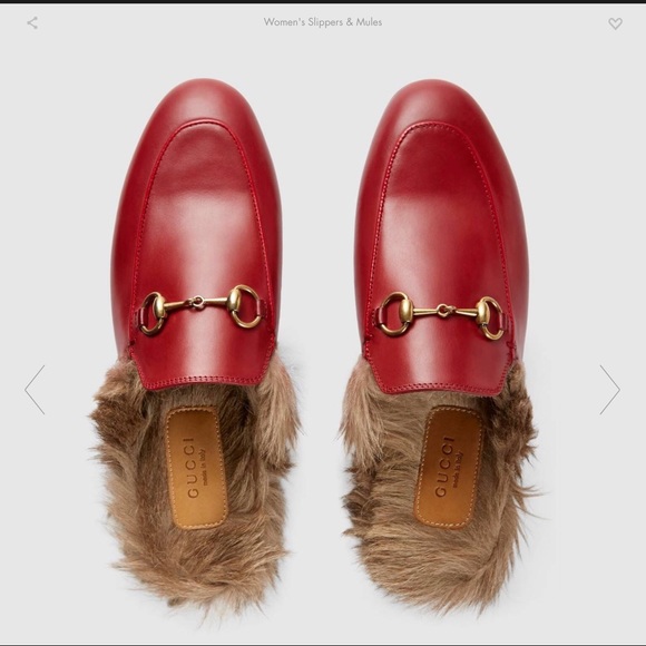 💃🏻 🤝Swapped❗️🤝💃🏻 Gucci Princetown fur slides - Picture 1 of 8